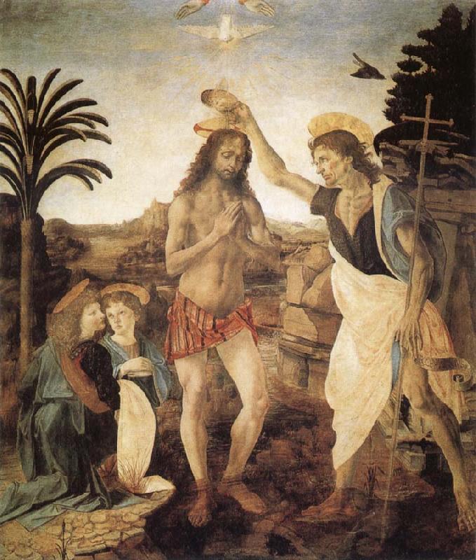 Andrea del Verrocchio The Baptism of Christ oil painting image